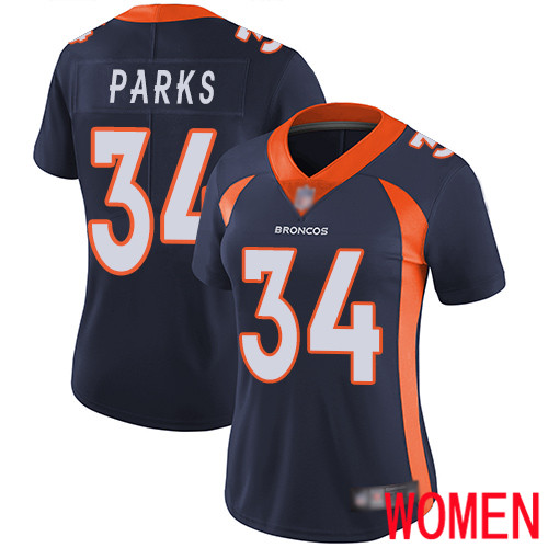 Women Denver Broncos #34 Will Parks Navy Blue Alternate Vapor Untouchable Limited Player Football NFL Jersey